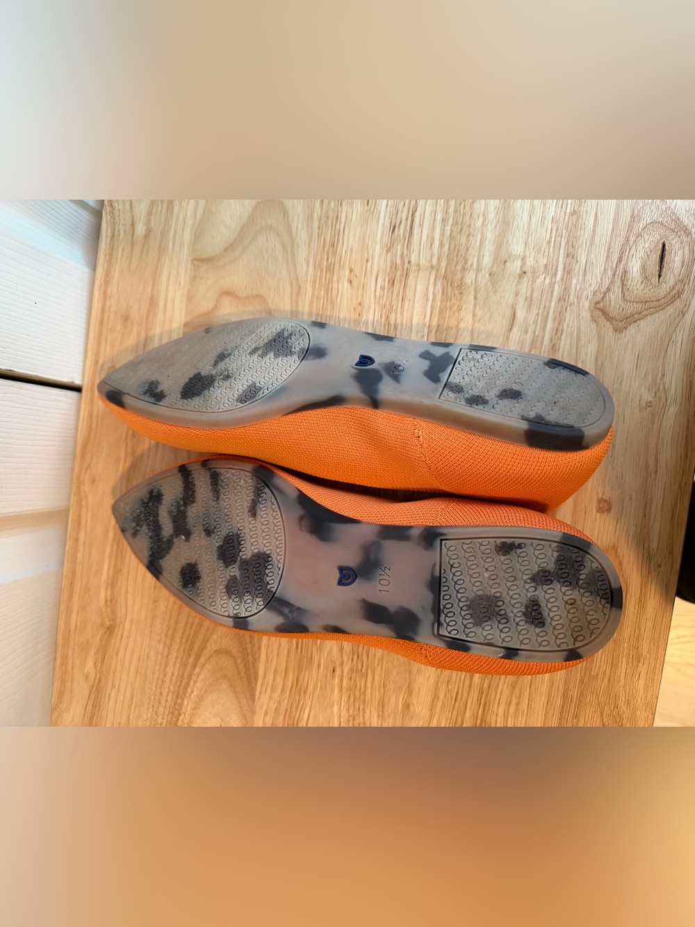 Rothy’s The Point Tangerine Washable Comfort Flat Size 10.5 - Picture 6 of 10
